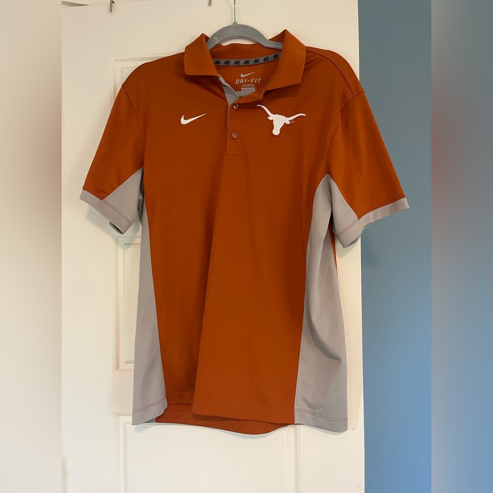 Nike Men's Burnt Orange and Gray Polo Shirt